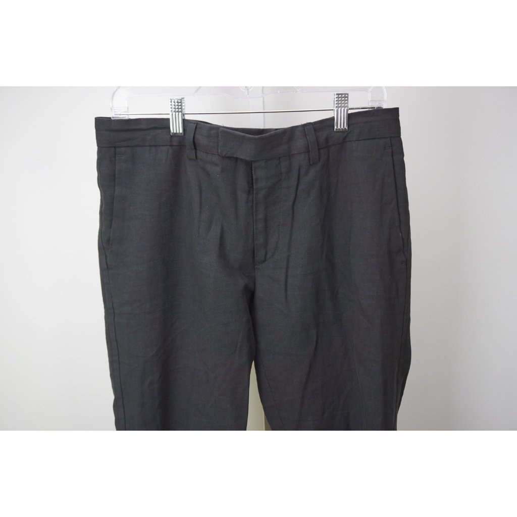 John Varvatos Solid Black Mens Cotton Pants Sz 46 Brand New